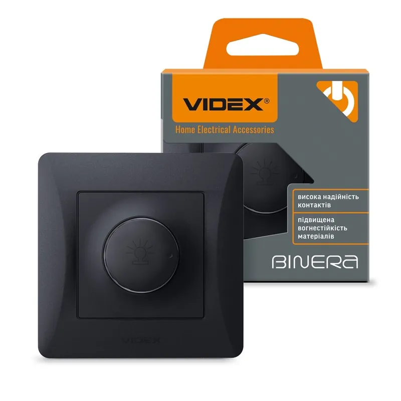 Videx Binera süllyesztett fali dimmer 600W 3 év garancia Fekete Árcsökkenés