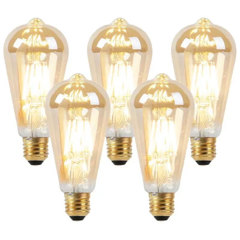 5 db-os készlet E27 LED izzók, tompítható meleg aranyra 8W 806lm 2000-2700K Újdonság