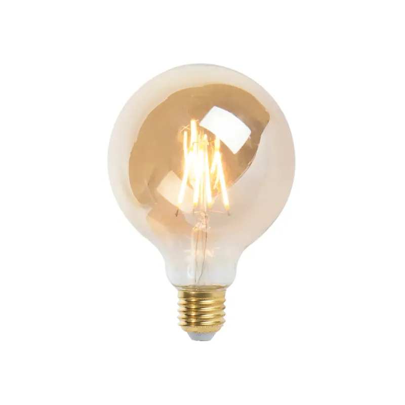 Vásárlói kedvenc E27 szabályozható LED lámpa G95 goldline 5W 360 lm 2200K