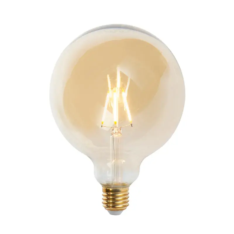 Népszerű E27 szabályozható LED izzószál G125 Goldline 5W 450lm 2200K