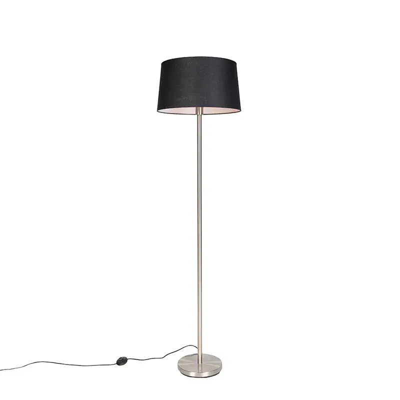 Akció Modern állólámpa acélból fekete búrával 45 cm - Simplo