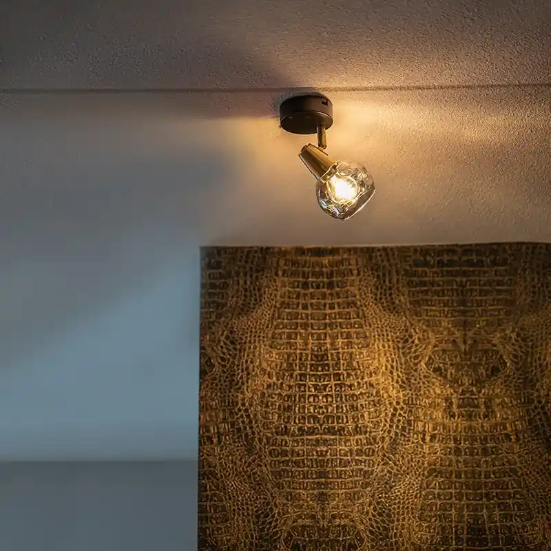 Ajánlat Art Deco spotlámpa arany füstüveggel - Vidro