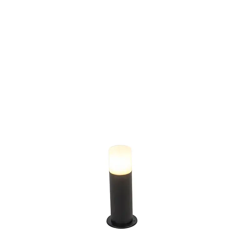 Akciós ár Kültéri állólámpa fekete opál búrával fehér 30 cm IP44 - Odense