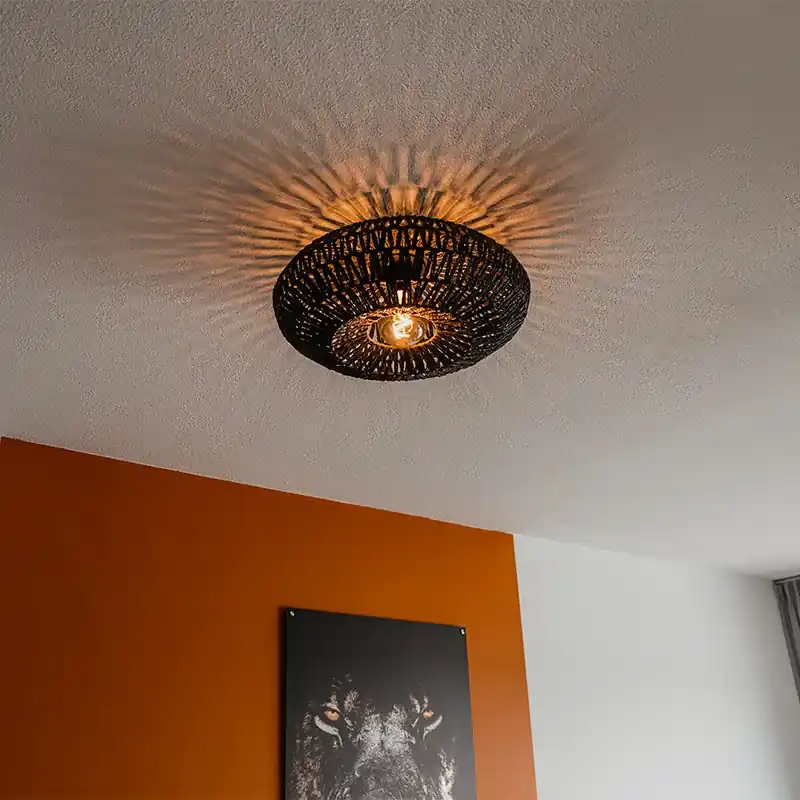 Vásárlói kedvenc Retro mennyezeti lámpa fekete 50 cm - Lina