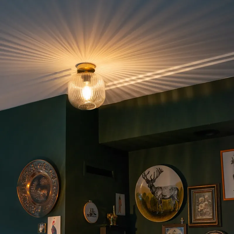 Art Deco mennyezeti lámpa rézből - Karel Gyors kiszállítás