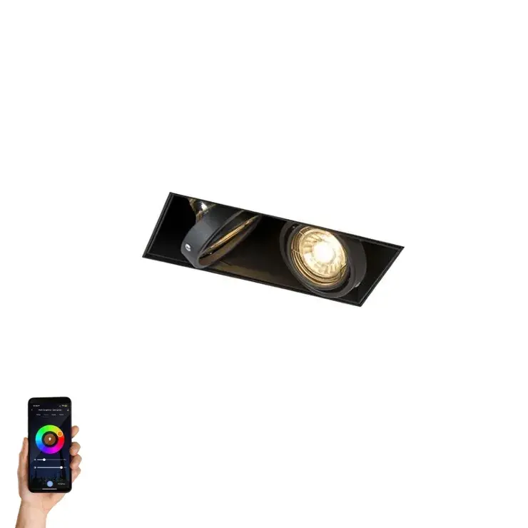Szezonális akció Okos beépített reflektor fekete, 2 db WiFi GU10 Trimless - Oneon 2
