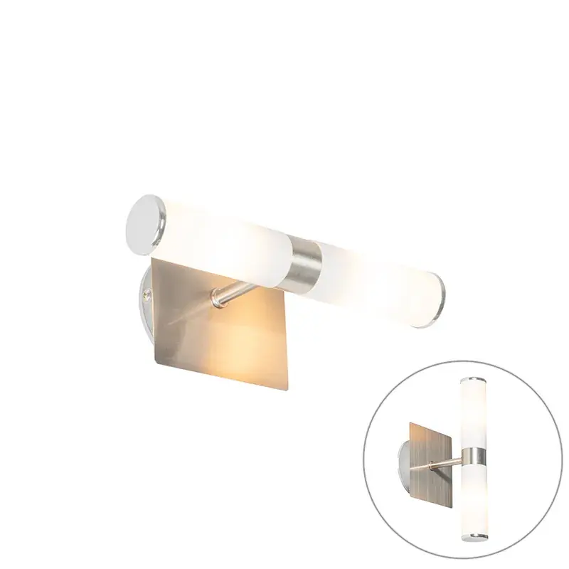 Szuper akció Modern fürdőszobai fali lámpa acél IP44 2-lámpás - Bath
