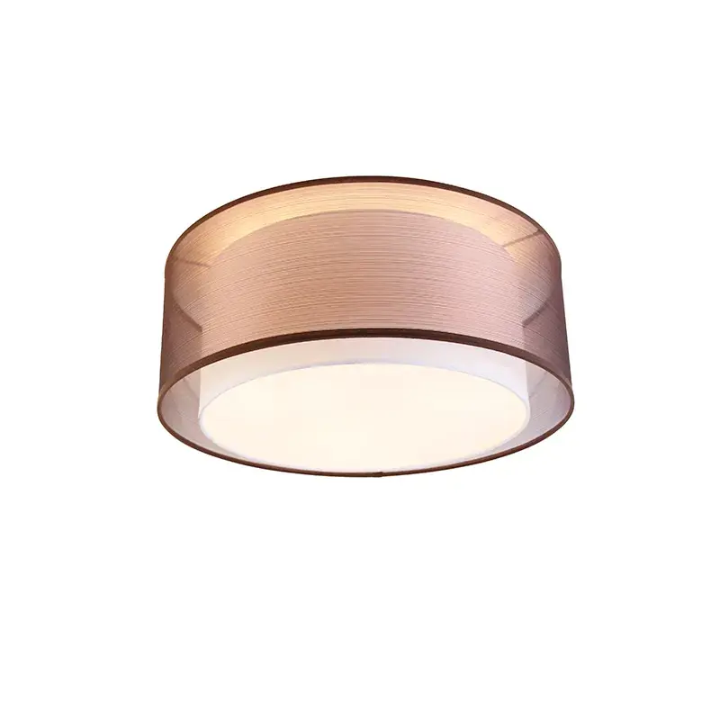 Modern mennyezeti lámpa barna fehérrel 50 cm 3-lámpás - Drum Duo Outlet