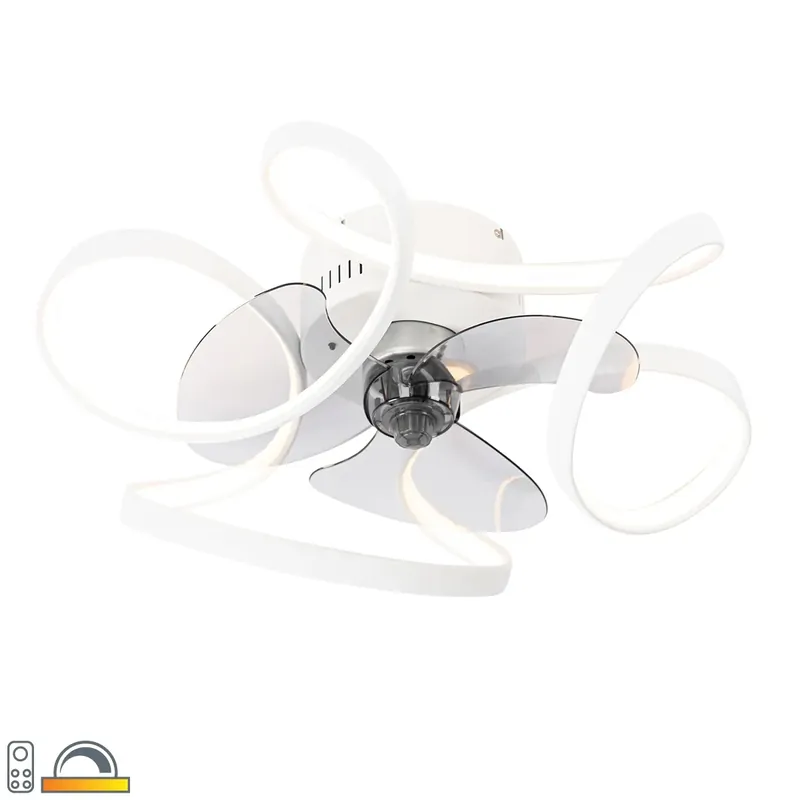 Mennyezeti ventilátor fehér 55 cm LED-del, dimmelhető, távirányítóval - Mandy Népszerű