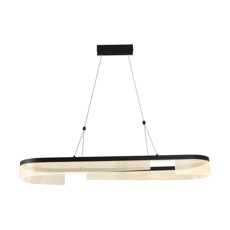 Árengedmény CASCADA OVAL MODERN DESIGN LED Függesztett Lámpa Szálcsiszolt fekete 30W 2400LM 3000K