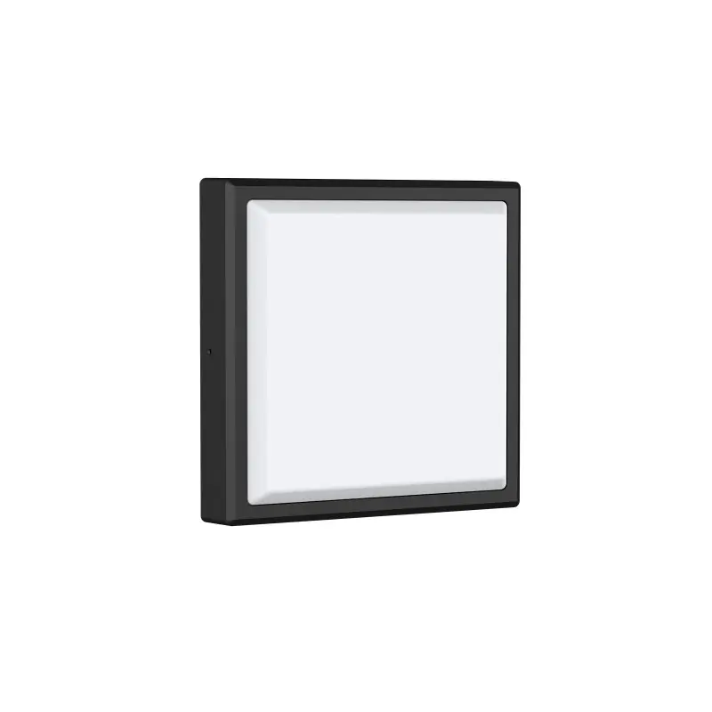 MALABO LED négyzet mennyezeti lámpa 15W 1650lm 4000K 120° IP65 25x25cm pórszórt fekete alumínium keret - HUGO LED Vedd meg online