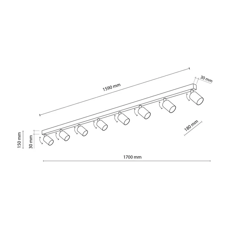 TK Lighting 6184 TOP spotlámpa Expressz szállítás