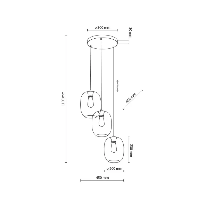 Akció TK Lighting 5973 ELIO több ágú függeszték lámpa