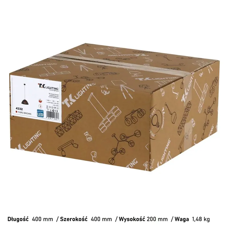Végkiárusítás TK Lighting 4332 FARO 1 ágú függeszték lámpa