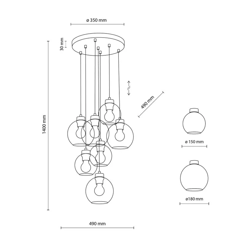 TK Lighting 10207 CUBUS több ágú függeszték lámpa Biztonságos fizetés