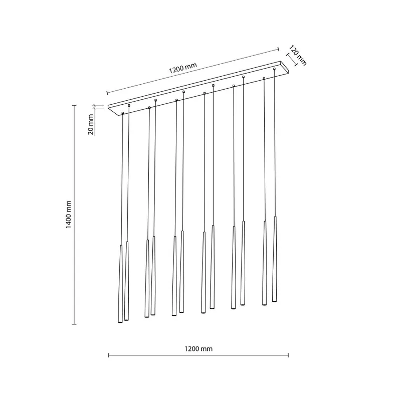 Végkiárusítás TK Lighting 10115 PIANO több ágú függeszték lámpa
