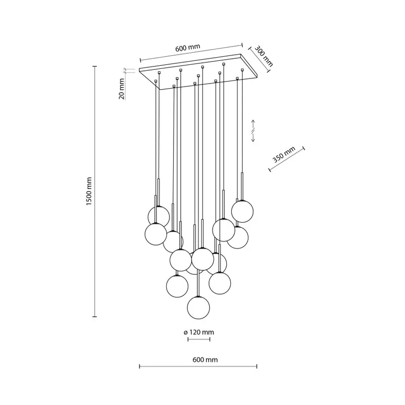 Legjobb ár TK Lighting 10079 MARTIN több ágú függeszték lámpa