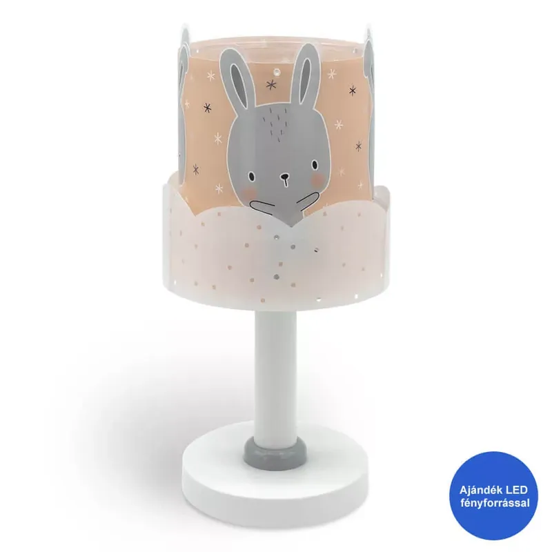 Alacsony ár Dalber Baby Bunny Pink 61151S gyerek asztali lámpa, 1x40W E14