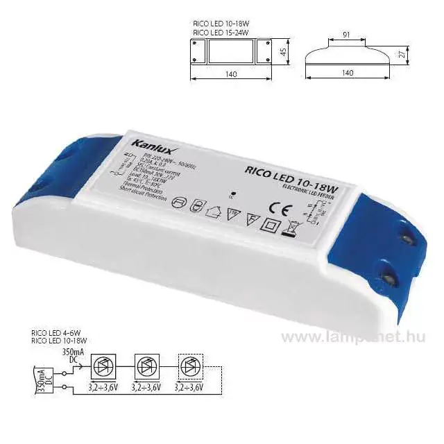 Legjobb ár Kanlux Rico LED 7302 elektronikus LED transzformátor, 10-18W
