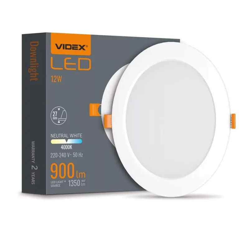 Videx 12 W-os süllyesztett natúr fehér kör alakú LED-es mennyezetlámpa Olcsóbb