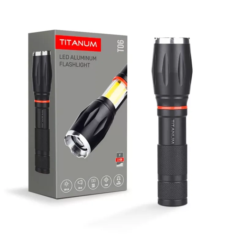 Videx TITANUM hordozható LED zseblámpa 6500K 300lm TLF-T06 Árcsökkenés