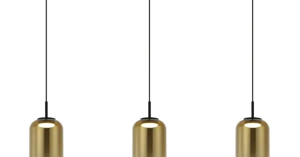 Árengedmény Zambelis fekete-arany LED függesztett lámpa (ZAM-23232) LED 3 izzós IP20