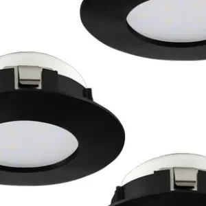 Népszerű Eglo Pineda fekete fürdőszobai LED mennyezetbe építhető lámpa szett (EG-900744) LED 3 izzós IP20/44