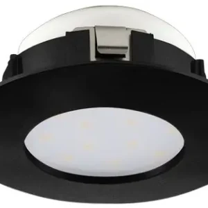 Gyors szállítás Eglo Pineda fekete fürdőszobai LED mennyezetbe építhető lámpa (EG-900743) LED 1 izzós IP20/44