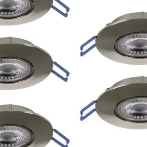 Újdonság Eglo Gedrez matt nikkel LED mennyezetbe építhető lámpa szett (EG-300194) LED 5 izzós IP20