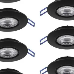 Vásárlói kedvenc Eglo Gedrez fekete LED mennyezetbe építhető lámpa szett (EG-300191) LED 7 izzós IP20