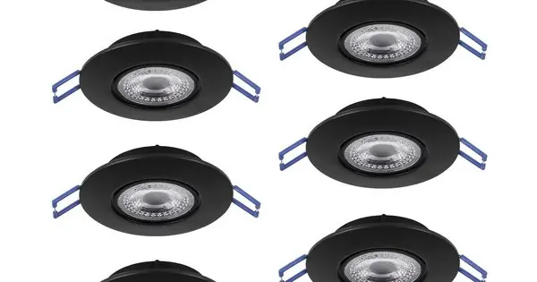 Vásárlói kedvenc Eglo Gedrez fekete LED mennyezetbe építhető lámpa szett (EG-300191) LED 7 izzós IP20