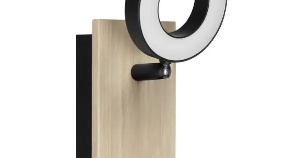 Eglo Rielves fekete-natúr LED fali spotlámpa (EG-901202) LED 1 izzós IP20 Legjobb ár