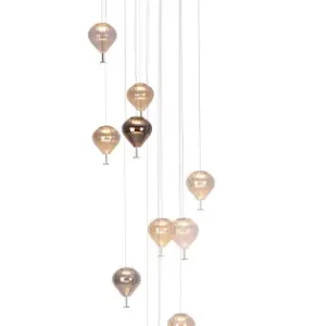 Maxlight Palloncini borostyán-füstszínű LED függesztett lámpa (MAX-P0526D) LED 11 izzós IP20 Újdonság