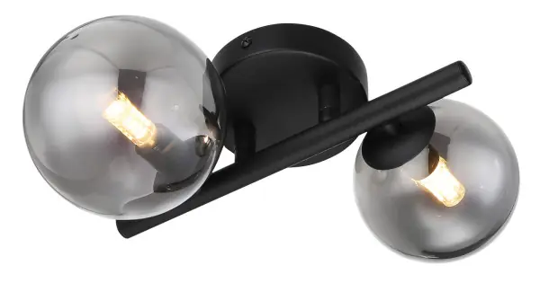 Globo Riha fekete-füstszürke fali lámpa (GLO-56133-2W) G9 2 izzós IP20 Szuper ajánlat