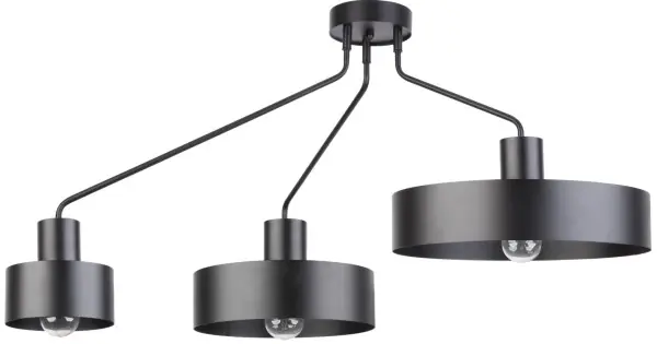 Biztonságos fizetés Sigma Jumbo fekete mennyezeti lámpa (SIG-31533) E27 3 izzós IP20