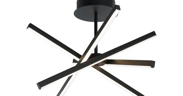 Végkiárusítás Viokef Ray fekete LED függesztett lámpa (VIO-4301200) LED 1 izzós IP20