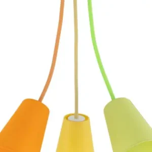 Olcsóbb TK Lighting Wire Colour sárga függesztett lámpa (TK-2106) E27 3 izzós IP20