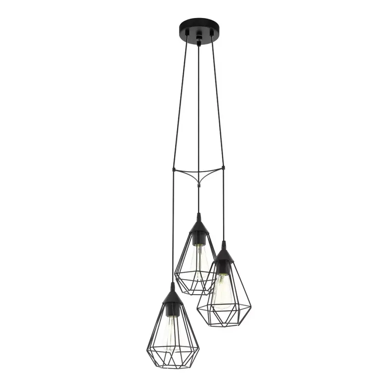 Tarbes - 3 izzós függeszték lámpa, fekete, E27 3x60W - EGLO-94191 Expressz kézbesítés