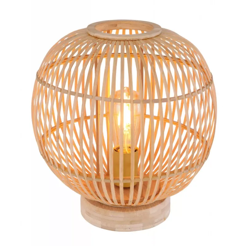 Gyors szállítás HILDEGARD - Bambusz asztali lámpa; 1xE27; átm 30cm - Globo-15368T