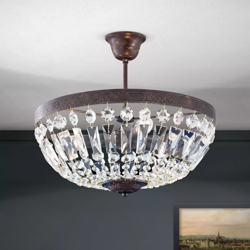 ARILA kristály mennyezeti lámpa, 3xE14, átm 40cm - ORI-DL 7-487/3 Antik/Kristály Újdonság