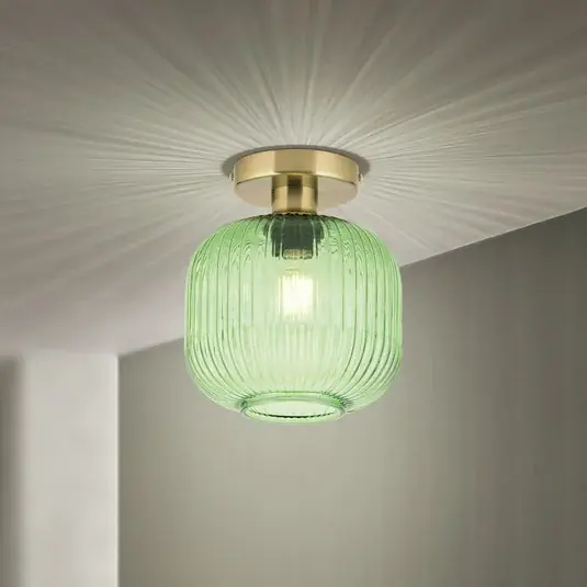 Carneval mennyezeti világítás, zöld, Ø 20 cm, üveg, E27 Népszerű