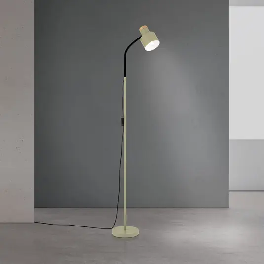 Outlet Gili álló világítás, acél, világoszöld, magasság 150 cm, E27