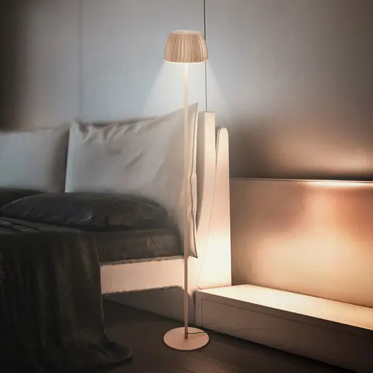Ajánlat LED álló lámpa Loca, barna, magasság 123 cm, műanyag/fém