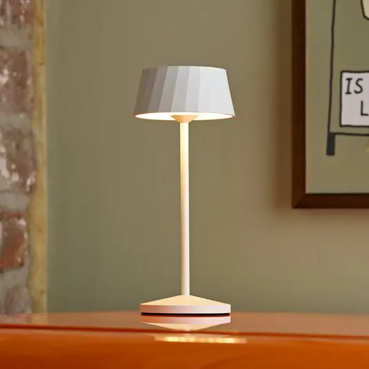 Legnépszerűbb LED tölthető asztali világítás Facetta, 3 db-os szett, fehér, 22 cm, IP44