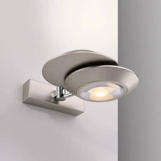 Végkiárusítás PURE Oculis LED fali lámpa, ezüst színű, 30 cm, vas, 2 izzós