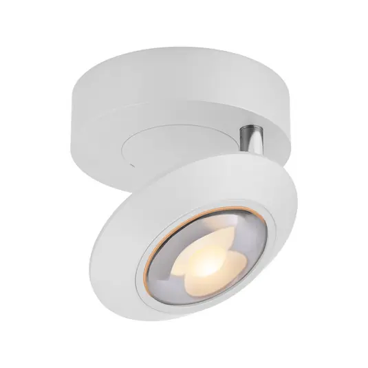 PURE Oculis LED mennyezeti lámpa, fehér, Ø 15 cm, vas/üveg Biztonságos fizetés