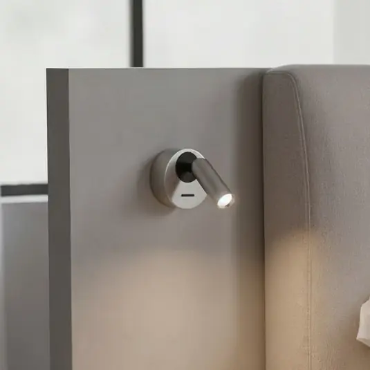 Akciós ár Ideal Lux LED fali spotlámpa Bean, Ø 7 cm, nikkel színű fém