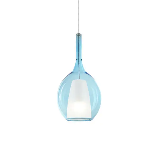Ideal Lux függő lámpa Kalique 2, kék, Ø 18 cm, műanyag Korlátozott ajánlat