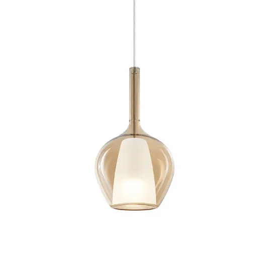 Bestseller Ideal Lux függő lámpa Kalique 1, borostyánszínű, Ø 18 cm