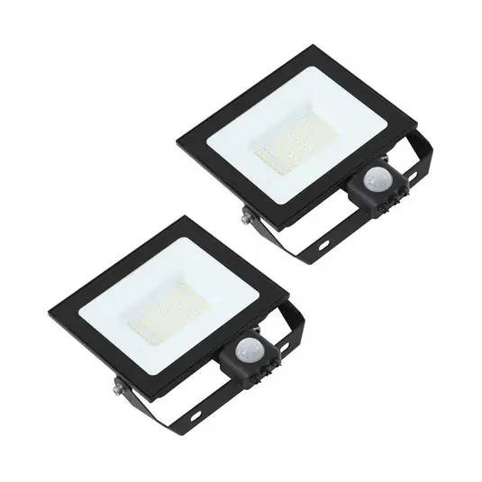 Akció Prios LED kültéri spotlámpa Maikel, 50 W, fém, érzékelő, 2 db-os készlet